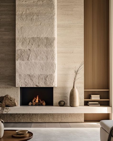 Fireplace Modern Design, Contemporary Fireplace, Fire Places, Home Fireplace, Modern Fireplace, Fireplace Ideas, Fireplace Wall, Decoration Inspiration, Fireplace Design