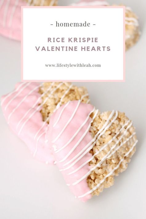 Rice Krispie Valentine Hearts - Lifestyle with Leah Rice Krispie Valentine, Galentines Ideas, Dessert For Kids, Sweet Crafts, Valentine's Day Cakes, Kid Friendly Dessert, Valentine Food, Desserts For Kids, Easy Dessert Ideas