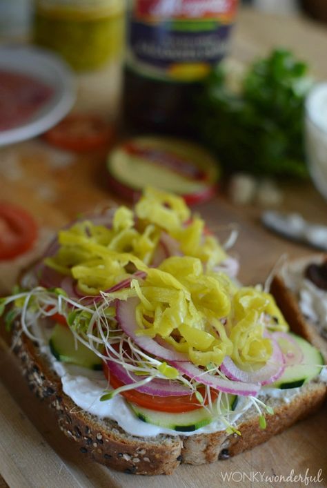 Greek Vegetable Sandwich with Creamy Feta Spread : healthy vegetarian lunch recipe Feta Spread, Greek Vegetables, Healthy Vegetarian Lunch, Vegetarian Sandwiches, Vegetable Sandwich, Supper Tonight, Sandwich Wrap, Creamy Feta, Vegetarian Lifestyle