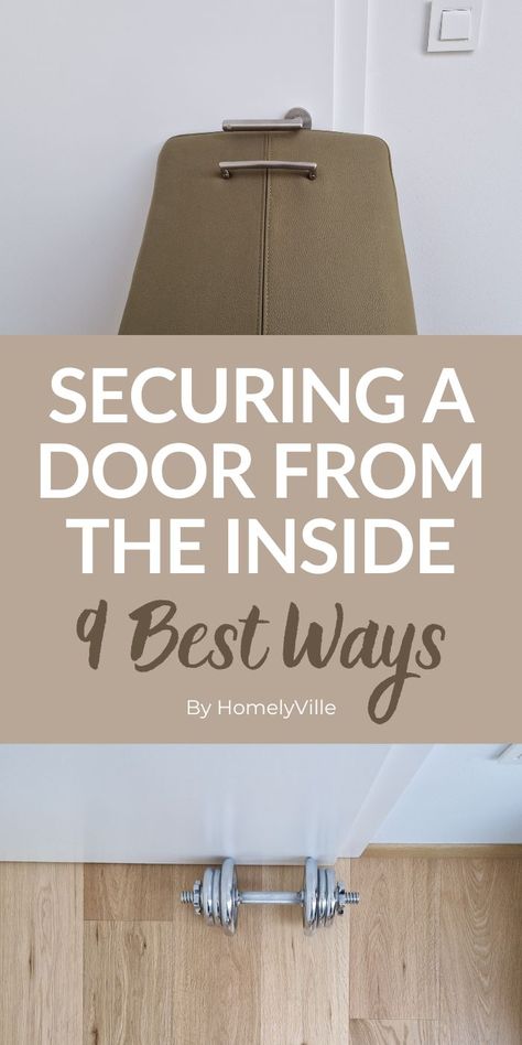 Methods and techniques you can employ to secure your doors from the inside. #FrontDoor #FrontDoorSafety #HomeSecurity #DoorHacks #DoorLockAlternatives Safety Locks For Doors Home, Door Security, Apartment Door Security, Safe Home Security, Door Security Devices, Apartment Front Doors, Front Door Security, Hotel Door Locks, Replacing Front Door