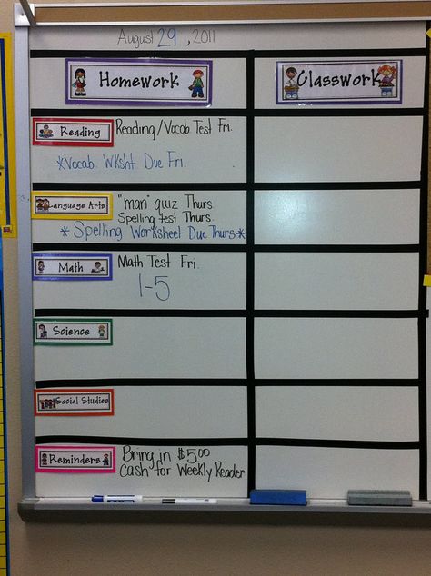 Mrs. Blas' Class Blog: Pictures of the classroom Agenda Board, Homework Board, Candy Cane Heart, Classroom Diy, Space Classroom, Teaching Organization, Classroom Idea, 5th Grade Classroom, Class Decor