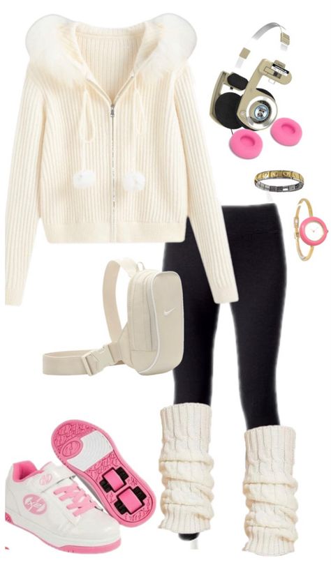 Fuzzy Winter Outfits, Cute Cozy School Outfits, Dream Clothes Winter, Got It Wrong Outfit, Winter Outfit Layout, Drive Outfit, Winter Clothing Ideas, 2000s Fashion Winter, Girly Winter Outfits