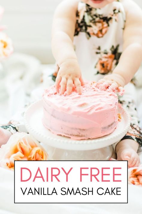 Celebrate a dairy free first birthday with a baby girl smash cake that's not only adorable but also easy to make, and perfect for your little one. This vanilla crazy cake is a fantastic choice, made with no eggs and no milk, ensuring it's safe for all guests. Decorated in pink, it's an ideal easy smash cake option that doesn't compromise on taste or health. Easy Smash Cake, Vanilla Crazy Cake Recipe, Crazy Cake Recipe, Vanilla Crazy Cake, Baby First Cake, Baby Girl Smash Cake, Smash Cake Recipe, Crazy Cake Recipes, Dairy Free Baby