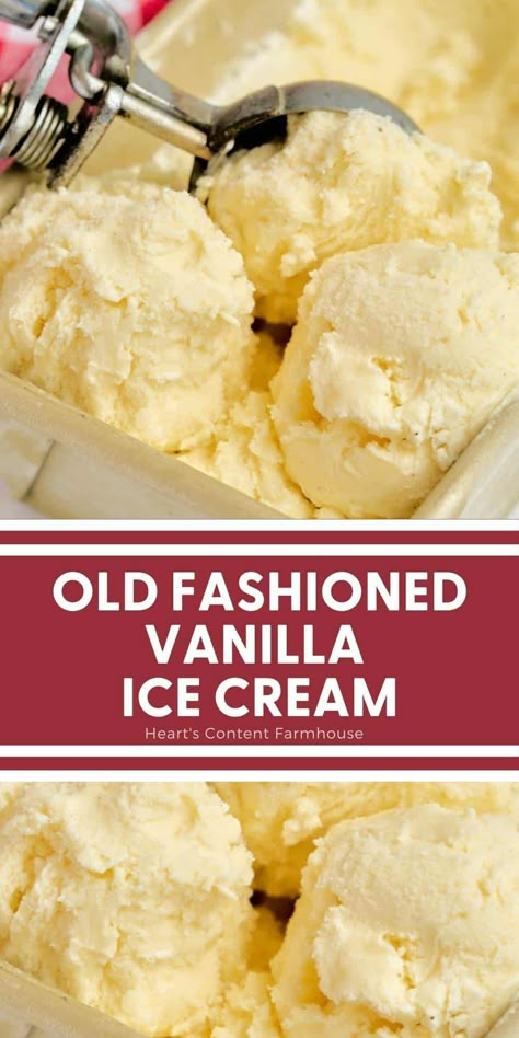 Old Fashioned Vanilla Ice Cream Recipe Old Fashion Vanilla Ice Cream Recipe, Old Fashioned Vanilla Ice Cream, Old Fashioned Homemade Ice Cream, Kitchen Aid Ice Cream Recipes, Homemade Vanilla Ice Cream Recipe, Kitchen Aid Ice Cream, Homemade Ice Cream Recipes Machine, Best Vanilla Ice Cream, Best Homemade Ice Cream