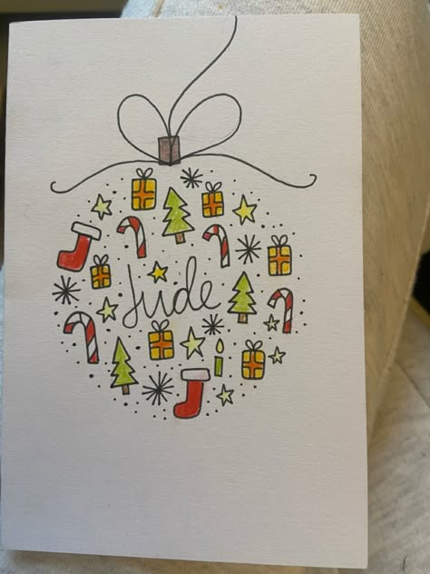 Handrawn Christmas Card, Christmas Card Drawing Ideas Hand Drawn, Christmas Cards Handmade Easy, Diy Christmas Cards Ideas, Homemade Cards Christmas, Xmas Cards Diy, Hand Drawn Christmas Cards, Christmas Cards Drawing, Christmas Greeting Cards Handmade