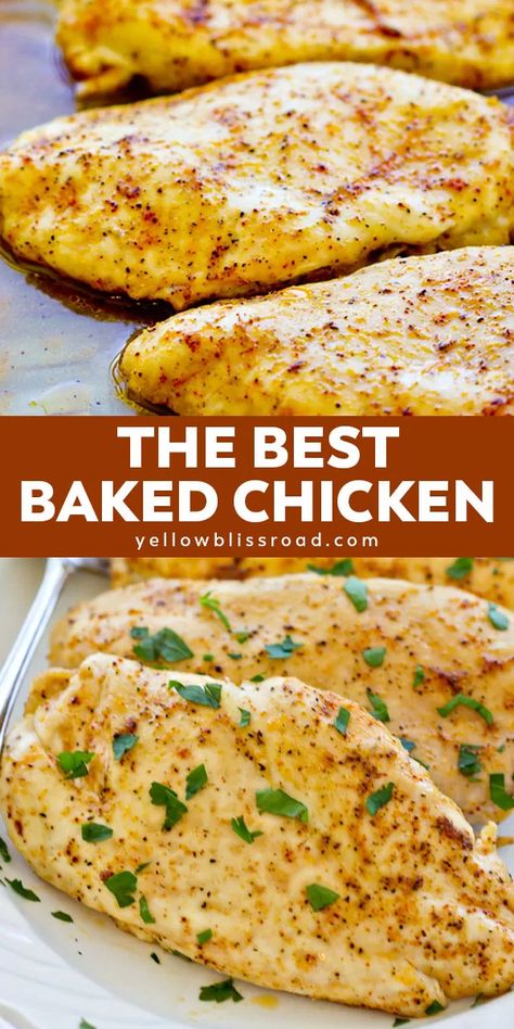 The Best Baked Chicken, Best Baked Chicken, Easy Baked Chicken Breast, Baked Chicken Breasts, Juicy Baked Chicken, Oven Baked Chicken Breasts, Chicken Breast Recipes Baked, Baked Chicken Tenders, Diner Recept