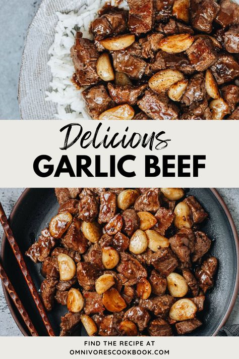 Try this Delicious Garlic Beef recipe. Garlic beef is a wonderful meal that the entire family will love. The tender and juicy beef pieces are cooked in a savory and sweet garlicy brown sauce. Serve over steamed rice. Beef Pieces Recipes, Beef Cubes Recipe Dinners, Beef Cubes Recipe, Shaved Beef Recipes, Diced Beef Recipes, Broccoli And Beef, Easy Asian Dinner Recipes, Asian Beef Recipes, Chinese Beef Recipes