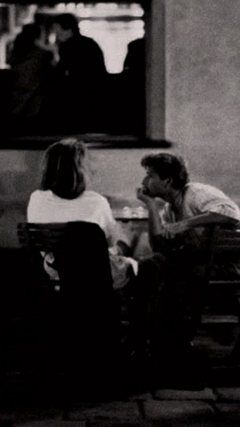 Two People, A Table, Black And White, White, Black