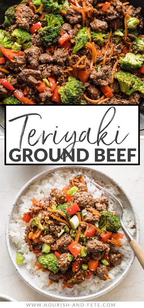 Teriyaki Ground Beef, Rice With Noodles, Ground Beef Stir Fry, Recipe Ground Beef, Ground Beef And Broccoli, Fried Rice Recipe Easy, Beef Stir Fry Recipes, Ground Beef Rice, Ground Beef Recipe