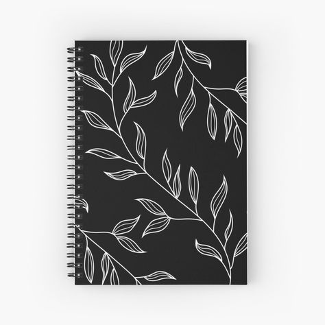 Black Cover Page For Project, Black And White Book Cover Design, Front Cover Design Notebook, Black And White Book Cover, Black Notebook Aesthetic, Black And White Books, Black Journals, Pattern Sketch, Front Page Design