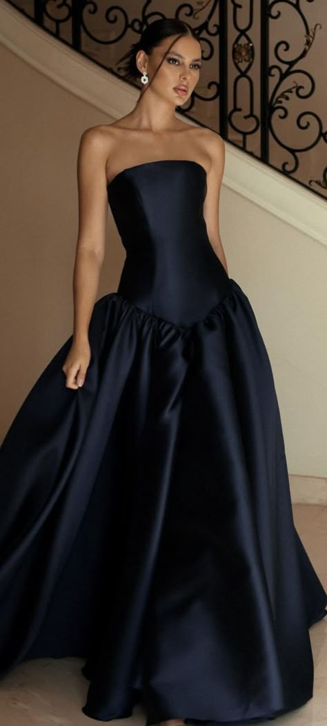 Wedding Guest Ball Gown, Drop Waist Evening Gown, Gala Wedding Dress Guest, Black Drop Waist Dress, Drop Waist Dress Formal, Prom Dresses Classy Elegant, Black Gown Wedding, Winter Gala Dress, Gala Dinner Outfit