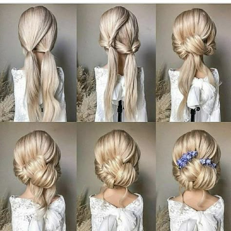 Bridal Hair Tutorial, Easy Hair Updos, Hair Tutorials Easy, Hairstyles For Girls, Work Hairstyles, Penteado Cabelo Curto, Easy Hair, Hair Do, Different Hairstyles