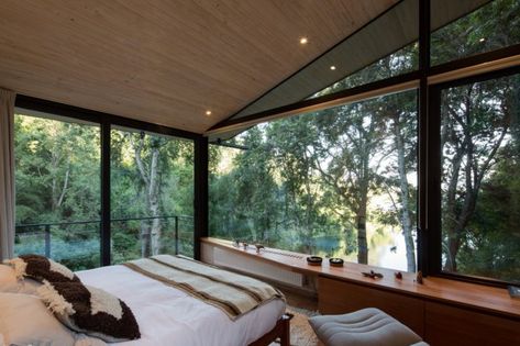 Chucao House | ABESTUDIO Mirror House, Floor To Ceiling, Large Windows, Luxury Home Decor, House Inspo, Dream Home Design, Decoration Design, 인테리어 디자인, Interior Design Bedroom