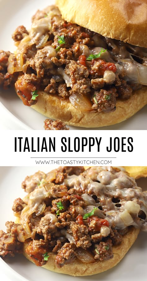 Italian Sloppy Joes, Sloppy Joes Sandwich, Hearty Sandwiches, Homemade Sloppy Joes, Italian Herbs, Marinara Sauce Homemade, Kitchen Tricks, Sloppy Joes Recipe, Sloppy Joe