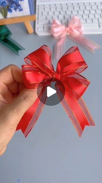 Paper Ribbon Bows, How To Make Butterfly, Ribbon Butterfly, Easy Butterfly, M Craft, Ribbon Decorations, Butterfly Knot, Paper Ribbon, Handmade Beauty Products