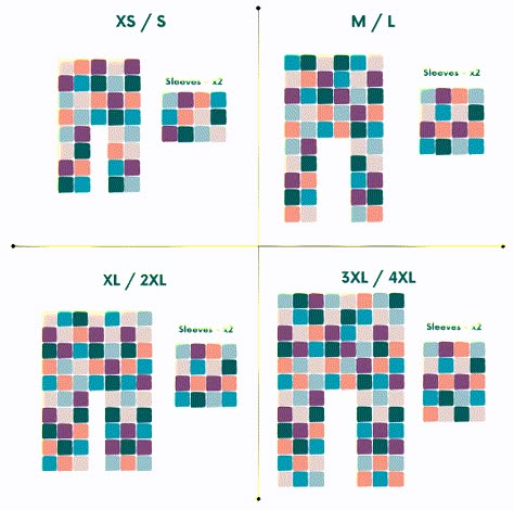 Granny Square Cardigan Free Crochet Pattern - Off the Beaten Hook Crochet Rectangle Diagram, How To Make Cardigan Crochet, Granny Square Size Chart, Big Crochet Granny Square, Best Granny Squares, Crochet Granny Squares Cardigan, 6x6 Granny Square Patterns, Granny Square Assembly, Crochet Granny Square Variations