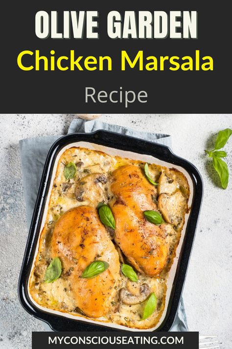 Chicken Marsala with a sprinkle of parsley Olive Garden Chicken Marsala Recipe, Pie Chicken, Chicken Marsala Recipe, Olive Garden Chicken, Marsala Sauce, Marsala Recipe, Roasted Broccolini, Olive Garden Recipes, Everything Chicken