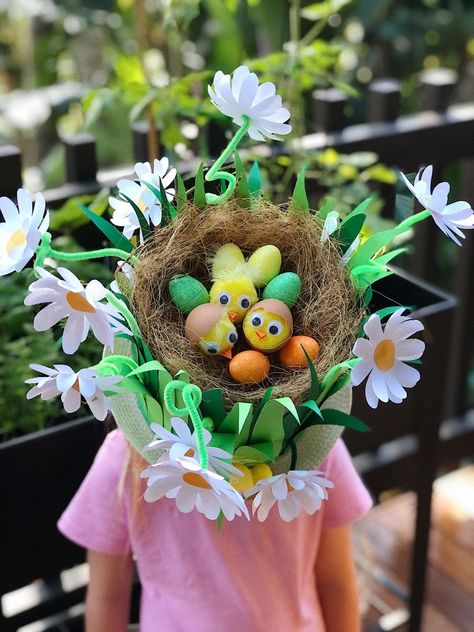 Easter Bonnet Hat Ideas, Spring Hats For Kids Diy, Diy Easter Bonnets Ideas, Easter Hat Parade Ideas Schools, Easter Hat Parade Ideas, Girls Easter Bonnet, Easter Bonnet Competition, Easter Hat Ideas, Easter Bonnet Ideas