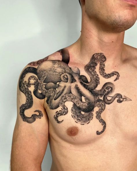 Orange Octopus Tattoo, Octopus Tattoo Men, Octopus Chest Tattoo, Octopus Elbow Tattoo, Octopus Tattoos Leg, Octopus Rib Tattoo, Octopus Neck Tattoo, Octopus Shoulder Tattoo, Octopus Tattoos For Men