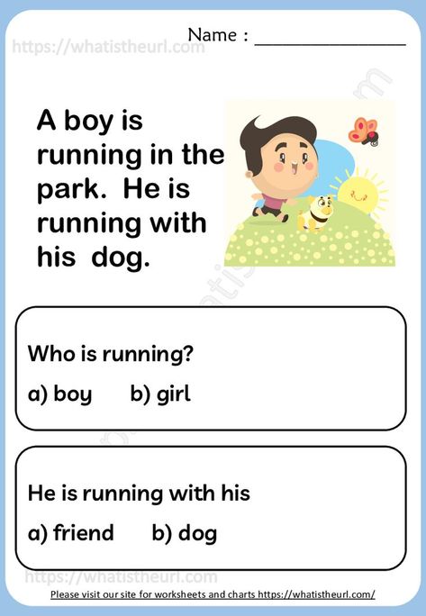 Simple Reading Comprehension, Phonics Reading Activities, Kindergarten Reading Comprehension, Comprehension Kindergarten, First Grade Reading Comprehension, Reading Comprehension For Kids, Cvc Words Kindergarten, Reading Comprehension Kindergarten, English Stories For Kids