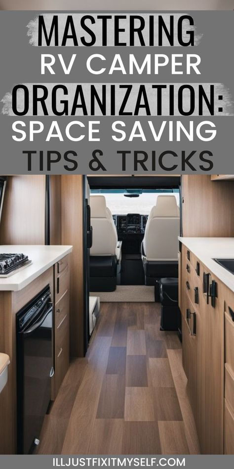 Well-arranged RV interior showcasing space-saving tips. Camper Storage Ideas Travel Trailers, Camper Organization Rv Living, Rv Living Organization, Rv Storage Tips, Camper Organization Travel Trailers, Rv Storage Solutions, Luxury Rv Living, Travel Trailer Organization, Travel Trailer Living