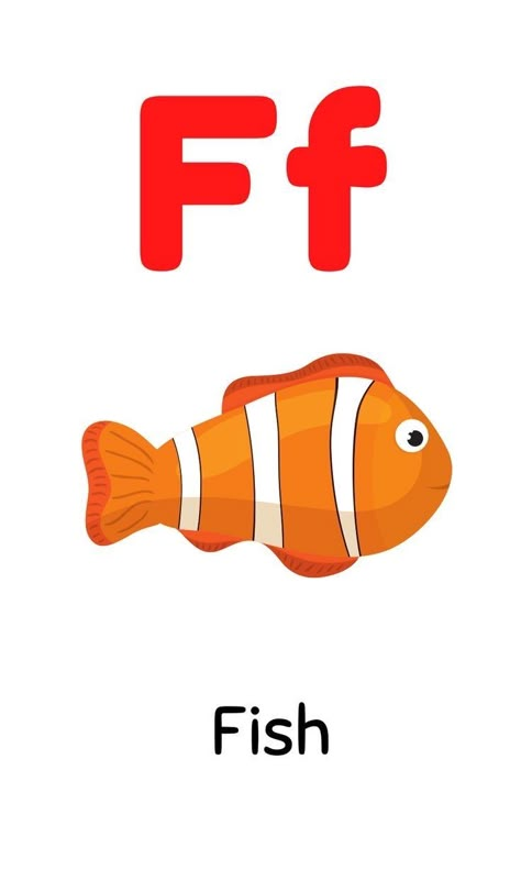 A To Z Flashcards Printable, Letter F Flashcards, A To Z Flashcards, F For Fish, F Is For Fish, Alphabet Word Wall Cards, Abc Flashcards Printable, Alphabet Word Wall, Alphabet Flash Cards Printable