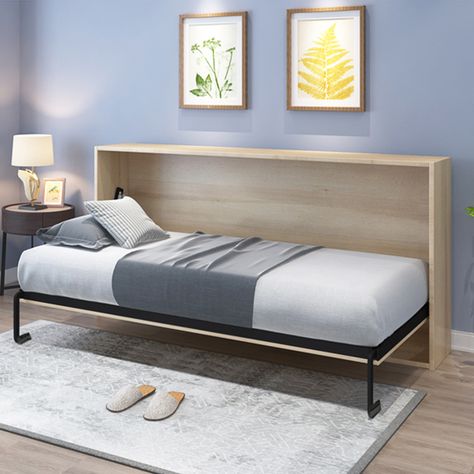 2018 Hottest China Factory Metal Frame Folding Bed Single Hidden Bed Wall Bed - Buy Folding Bed,Single Bed,Hidden Bed Product on Alibaba.com Industrial Japanese Interior, Bed Diy Ideas, Secret Bed, Wall Folding Bed, Foldable House, Hidden Beds, Folding Bed Frame, Fold Down Beds, Fold Up Beds