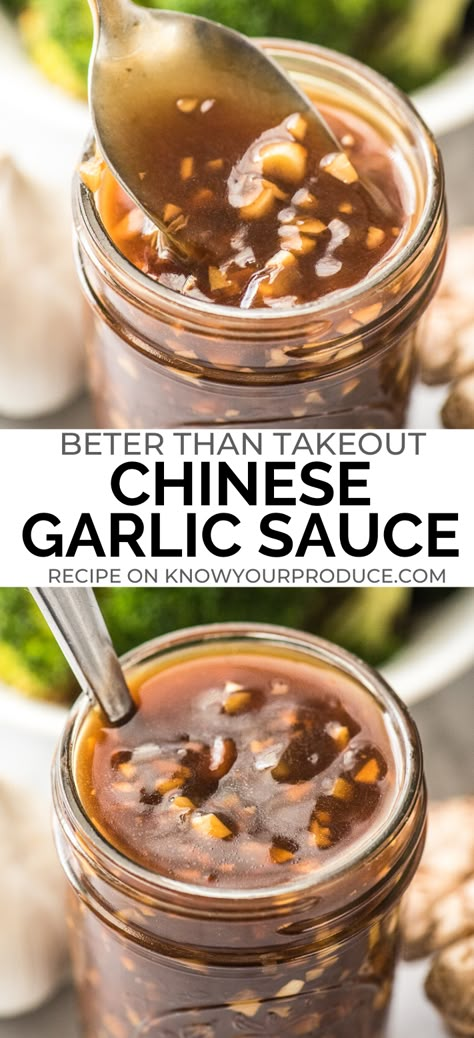 Chinese Garlic Sauce, Veggie Society, Resep Vegan, Chinese Garlic, Asian Sauces, Asian Sauce, Resep Diet, Brown Sauce, Fry Sauce