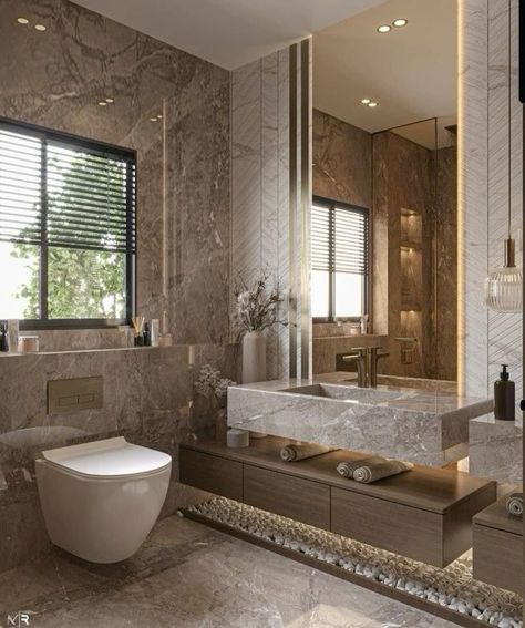 Luxury Bathroom Master Baths Modern Interior Design, Bathroom Ideas Modern Luxury, Bathroom Interior Design Luxury, Luxury Toilet, Bathroom Master, Washbasin Design, Bathroom Decor Luxury, Washroom Design, Bathroom Design Ideas