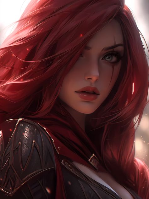 A girl with red hair and a cape on her shoulders and a red cape on her shoulder, with snow falling around her, a digital painting, league of legends splash art, Charlie Bowater, fantasy art Red Hair Angel Fantasy Art, Red Head Fantasy Art, Cosplay With Red Hair, Red Haired Girl Art, Red Haired Character Design, Red Hair Fantasy Art, Red Hair Character Art, Red Haired Woman Art, Red Hair Warrior