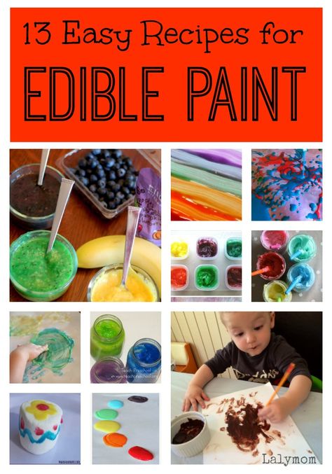 13 DIY Edible Paint Recipes for Babies Toddlers and Big Kids from Lalymom Diy Edible Paint, Recipes For Babies, Diy Edible, Best Edibles, Waldorf Montessori, Edible Paint, Toddler Sensory, Finger Paint, Children's Activities