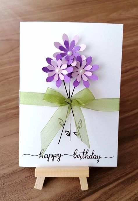 Diy Unicorn Birthday Card, Unicorn Birthday Cards, Flower Birthday Cards, Birthday Card Craft, Homemade Birthday Cards, Greeting Card Collection, Girl Birthday Cards, Bday Cards, Quilling Cards