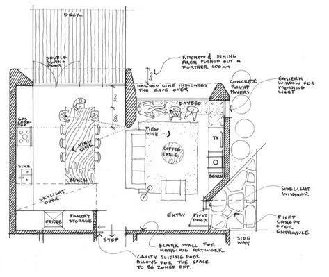 Floor Plan Sketch, Restaurant Floor Plan, Log Cabin Floor Plans, Apartment Floor Plan, Cabin Floor Plans, Open Concept Floor Plans, Interior Sketch, Mini Clubman, Architectural Drawing