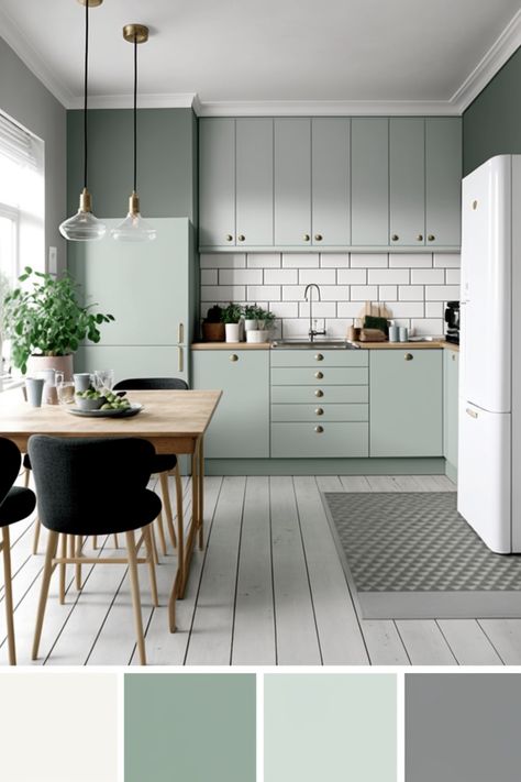 The Scandinavian style kitchen embodies a blend of minimalism, functionality, and elegance, creating a space that is both aesthetically pleasing and highly practical. This style, rooted in the design traditions of Northern Europe, focuses on simplicity, natural elements, and a harmonious balance between form and function. Central to the Scandinavian kitchen is a color palette dominated by neutral and muted tones. Scandi Color Palette, Scandi Colour Palette, Scandinavian Colour Palette, Scandinavian Color Palette, Kitchen Scandinavian Style, With Color Palette, Kitchen Color Palettes, Scandi Interiors, Scandinavian Traditional