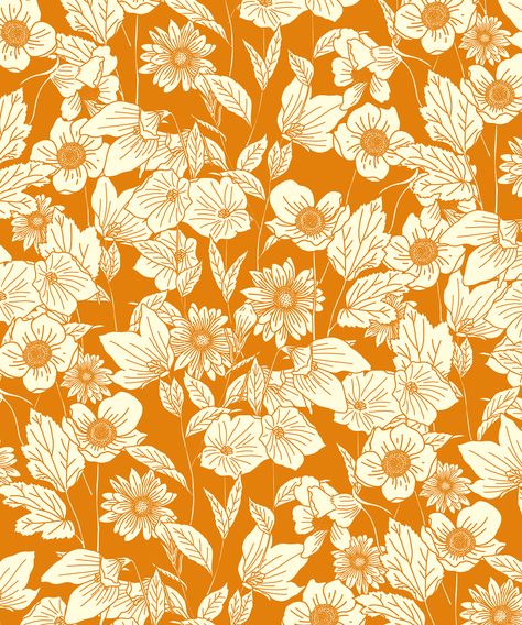 Traditional Flowers, Flowers Autumn, Autumn Orange, One Colour, Colour Design, Floral Background, Vintage Pattern, Wallpapers, Orange