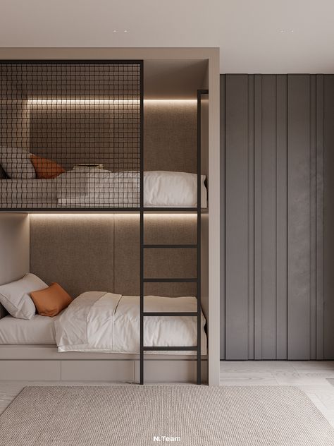 Bunk Bed Rooms, Hostels Design, Bunk Beds Built In, Bunk Rooms, Bunk Bed Designs, Kids Bedroom Inspiration, Kids Interior Room, Kids Room Design, Modern Bed