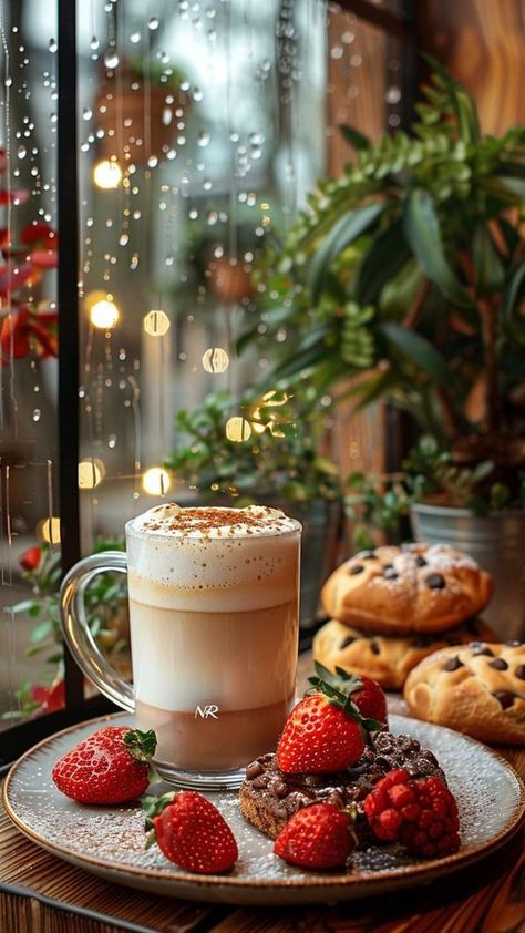 Coffee ☕ & Rain 🌧 | Good morning ☕🌧️ | Facebook Coffee And Strawberry Aesthetic, Christmas Coffee Aesthetic, Winter Morning Coffee, Alcoholic Treats, Good Morning Facebook, Winter Christmas Scenes, Love Cafe, Spiced Apple Cider, Merry Christmas Pictures