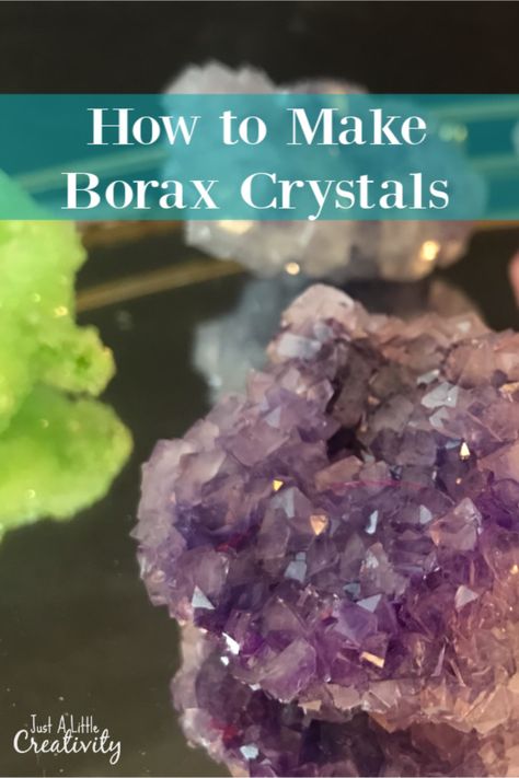 DIY Amethyst Crystals Made from Borax- Just a Little Creativity Borax Crystals Diy, Make Crystals, Borax Crystals, Growing Crystals, How To Make Crystals, Decor Paintings, Colorful Crystals, Decor Pictures, Amethyst Crystals