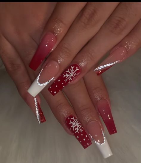 Christmas Nail Designs Acrylic, Winter Nails Acrylic, Christmas Gel Nails, Her Nails, Long Acrylic Nails Coffin, Nail Fashion, Long Square Acrylic Nails, Acrylic Nails Coffin Short, Short Acrylic Nails Designs