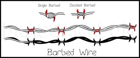 How To Draw Barbed Wire, Step by Step, Drawing Guide, by Dawn - DragoArt Draw Barbed Wire, Barbed Wire Drawing, Pop Art Tattoo, Fence Drawing, Barbed Wire Tattoos, Pop Art Tattoos, Animal Anime, Armband Tattoos, Wire Heart