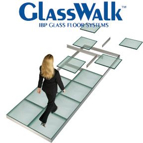 Masonry Glass now offers a floor system engineered specifically for the next generation in structural glass: laminated units 1″ thick. This is good news for any application that calls for drama—or where natural light is at a premium. Proven Performance and Safety The heart of every GlassWalk structural glass floor system is the modular IBP […] Walking On Glass, Glass Block Shower, Glass Walkway, Glass Flooring, Glass Bridge, Glass Structure, Flooring Trends, Laminated Glass, Glass Roof