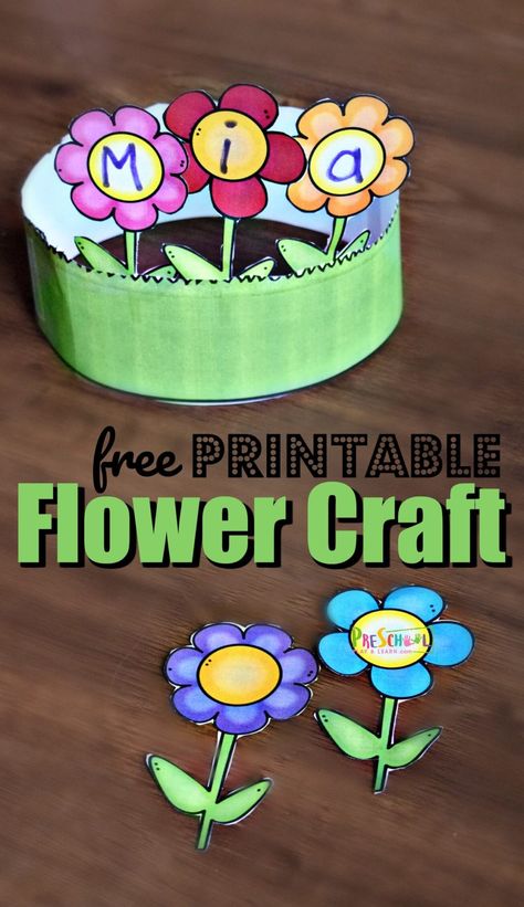 Bluebonnet Craft Preschool, Spring Activity For Preschoolers, Spring Name Crafts Preschool, Preschool Name Crafts, Spring Flowers Names, Spring Crafts Preschool, Summer Preschool Activities, Preschool Names, Preschool Spring