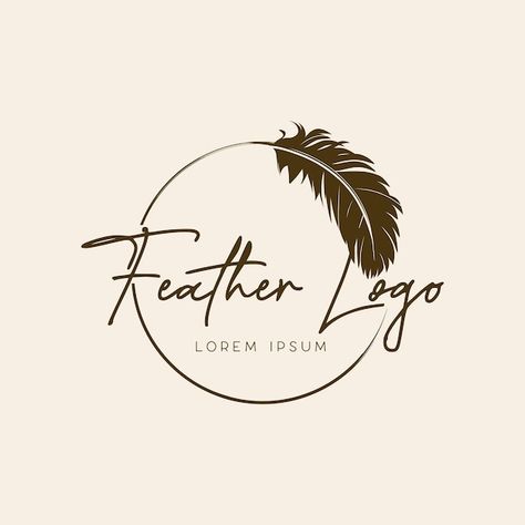 Logo Writing Design, Mint Landscaping, Craft Logo Design Handmade, Feather Logo Design Ideas, Feather Branding, Feather Design Logo, Ink Logo Design, Feather Pen Logo, Writing Logo Design