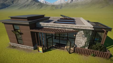 Warsztat Steam::Modern Rustic Modular Gift Shop Planet Coaster Building Ideas, Modern Zoo Architecture, Planet Zoo Staff Buildings, Planet Zoo Layout Ideas, Planet Zoo Layout, Planet Zoo Tropical, Planet Games, Zoo Gift Shop, Zoo Concept Art