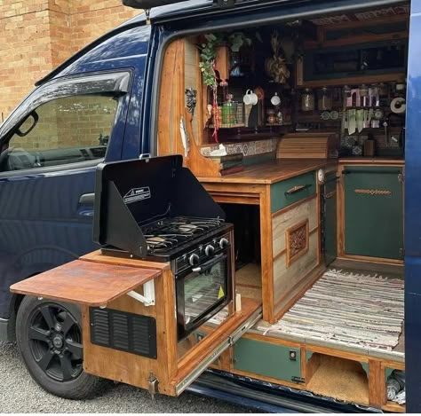 Living Van, Kangoo Camper, Converted Vans, Carved Wooden Panels, Fancy Home, Auto Camping, Living In Australia, Bus Living, Peugeot Expert