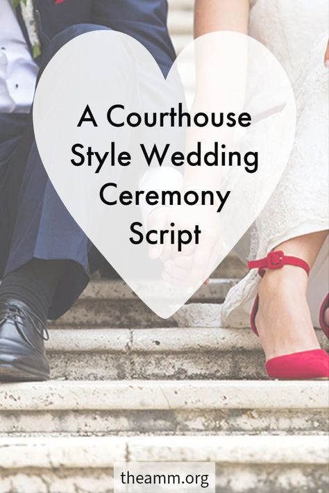 Newlyweds hold hands on the courthouse steps after having a short marriage ceremony, the photo shows a close up on their hands and shoes where they are seated Pronouncement Of Marriage, Wedding Script For Officiant, Simple Wedding Ceremony Script, Simple Wedding Vows, The Meaning Of Marriage, Wedding Officiant Business, Exchange Of Rings, Non Religious Wedding Ceremony, Wedding Ring Exchange