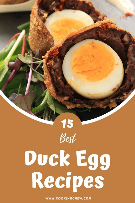 What To Make With Duck Eggs, Cooking With Duck Eggs, Duck Egg Custard, Duck Egg Quiche, Duck Egg Quiche Recipes, Recipes With Duck Eggs, Salted Duck Egg Dishes, Duck Egg Breakfast, Duck Eggs Recipe Ideas