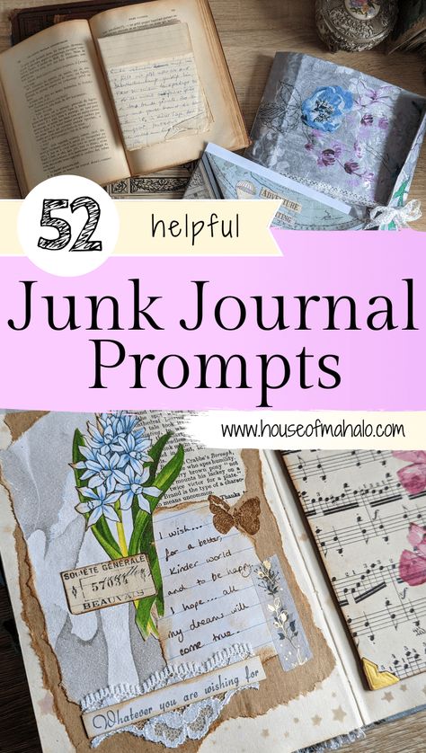 Junk Journal Prompts, Homemade Journal, Art Journal Challenge, Handmade Journals Diy, Journals Diy, Journal Challenge, Art Journal Prompts, Smash Journal, Diy Journal Books