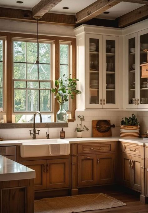 Kitchen Color Schemes, New House - Kitchen, Farmhouse Kitchen Design, Kitchen Farmhouse, Kitchen Inspiration Design, Kitchen Color, Dream House Interior, Kitchen Inspo, Counter Tops