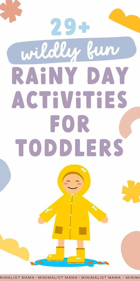 Searching for fun and easy preschool activities and toddler activities for your little ones? These rainy day toddler activities are are both indoor & outdoor ideas! (Great summer activities for kids & toddler fun/toddler play here! Plus great calming activities and outdoor play for toddlers) Rainy Day Activities For 2 Year, Diy Outdoor Toddler Activities, Toddler Physical Activities Indoor, Rain Toddler Activities, Toddler Girl Activities, Rainy Day Activities For Kids Toddlers, Fun Rainy Day Activities For Kids, Things To Do With Kids On A Rainy Day, Rainy Season Activity For Kids